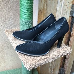 Black United Nude pumps with metal trim